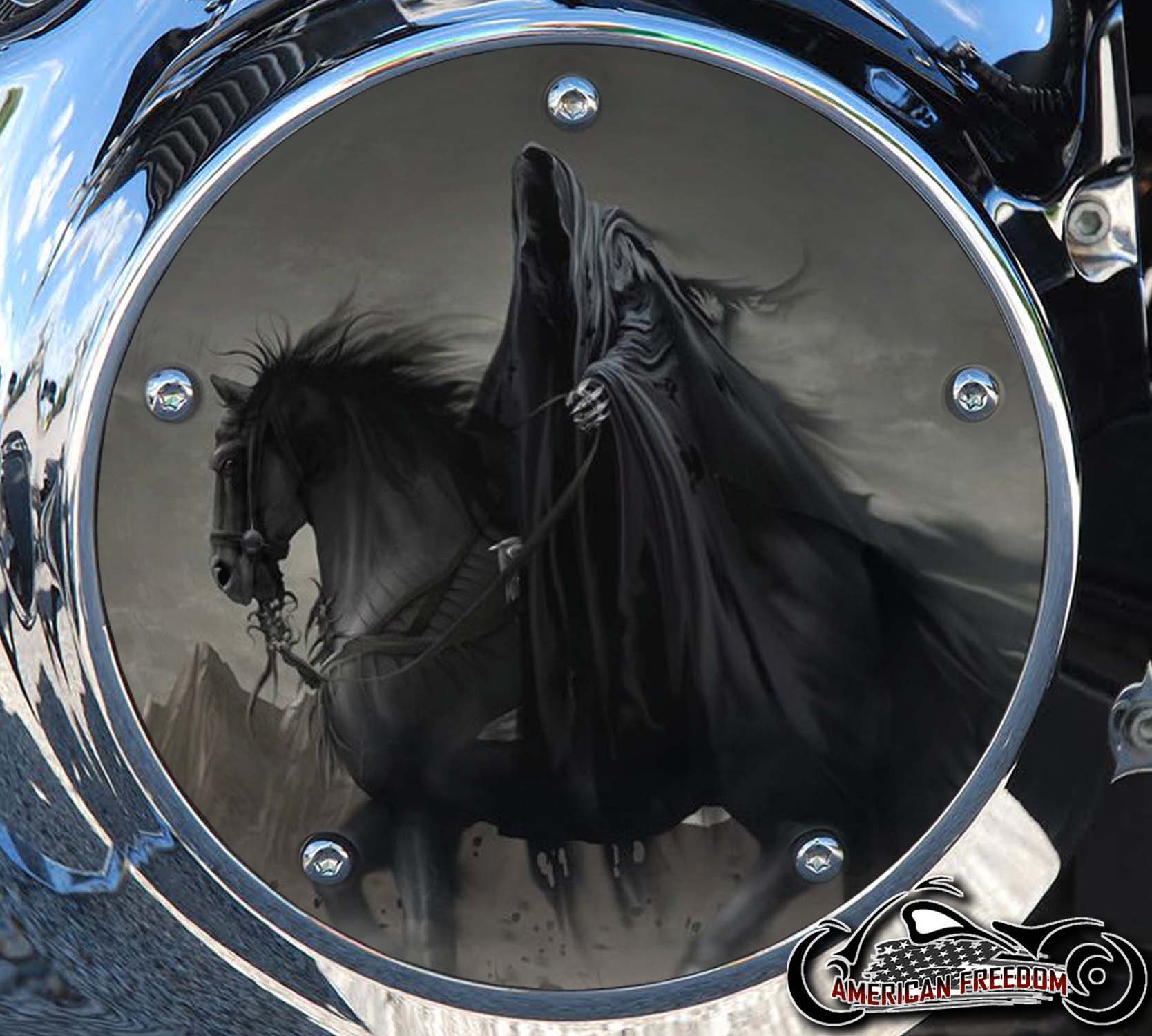 Custom Derby Cover - Reaper on Horse